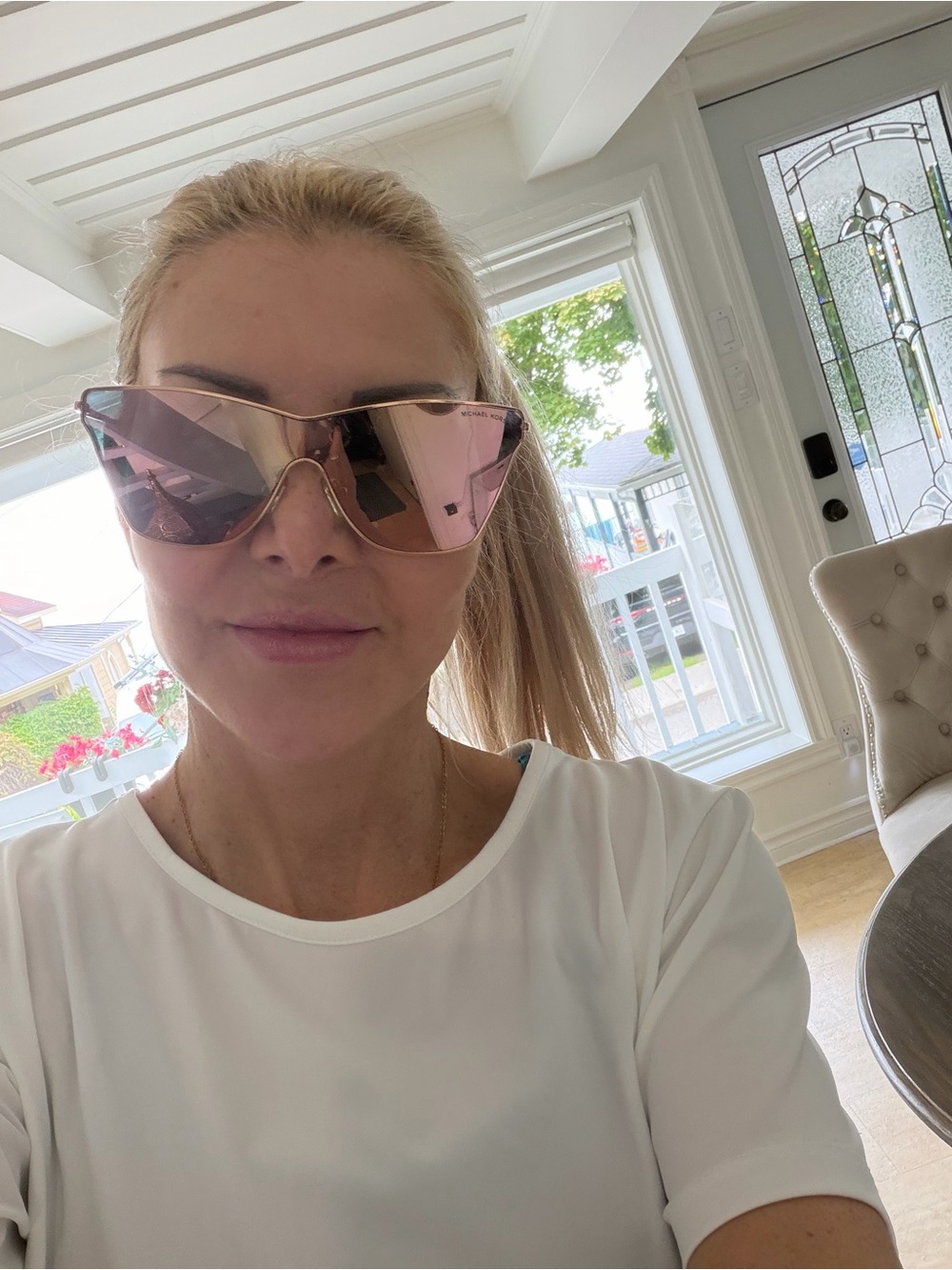 Michael Kors Rose Gold Mirrored Cat-Eye Sunglasses
